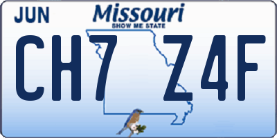MO license plate CH7Z4F