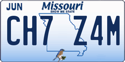 MO license plate CH7Z4M