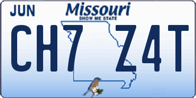 MO license plate CH7Z4T