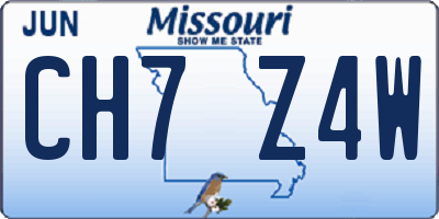 MO license plate CH7Z4W