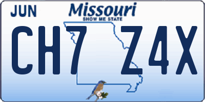 MO license plate CH7Z4X