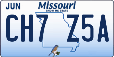 MO license plate CH7Z5A