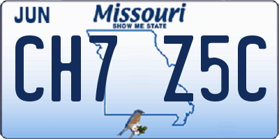 MO license plate CH7Z5C