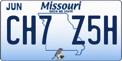 MO license plate CH7Z5H