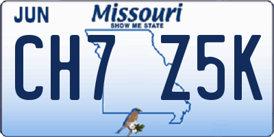 MO license plate CH7Z5K