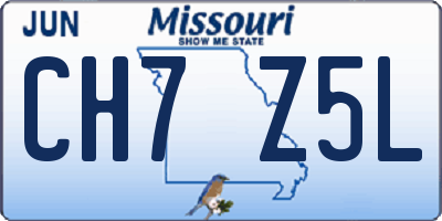 MO license plate CH7Z5L