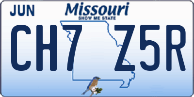 MO license plate CH7Z5R