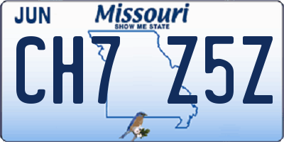 MO license plate CH7Z5Z