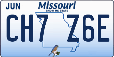 MO license plate CH7Z6E