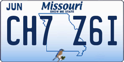 MO license plate CH7Z6I