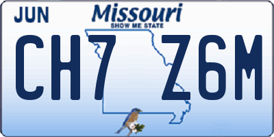 MO license plate CH7Z6M