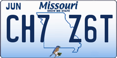 MO license plate CH7Z6T