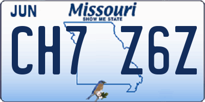 MO license plate CH7Z6Z