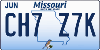 MO license plate CH7Z7K