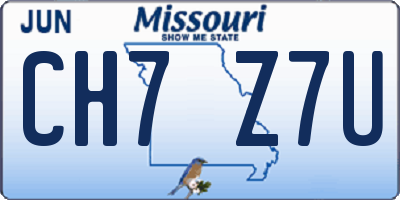 MO license plate CH7Z7U