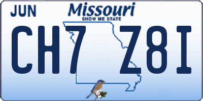 MO license plate CH7Z8I