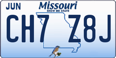 MO license plate CH7Z8J