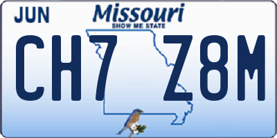 MO license plate CH7Z8M