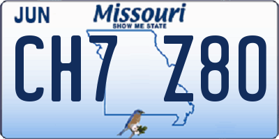 MO license plate CH7Z8O