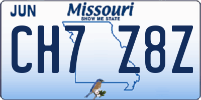 MO license plate CH7Z8Z