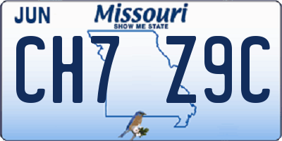 MO license plate CH7Z9C