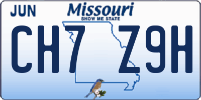MO license plate CH7Z9H