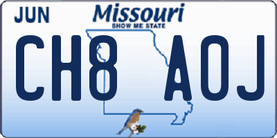 MO license plate CH8A0J