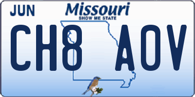 MO license plate CH8A0V