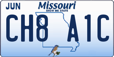 MO license plate CH8A1C