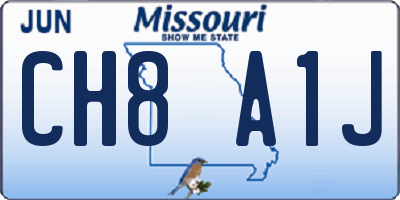 MO license plate CH8A1J