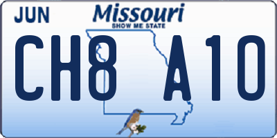 MO license plate CH8A1O