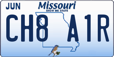 MO license plate CH8A1R