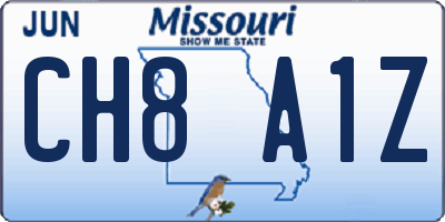 MO license plate CH8A1Z