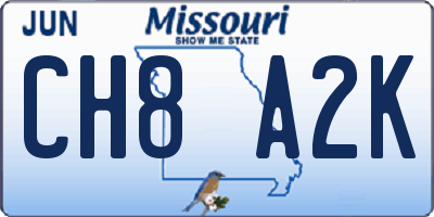 MO license plate CH8A2K