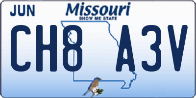 MO license plate CH8A3V