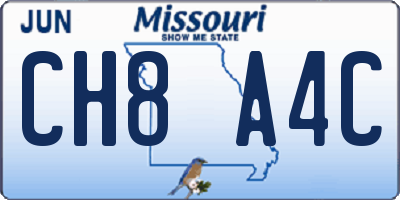 MO license plate CH8A4C