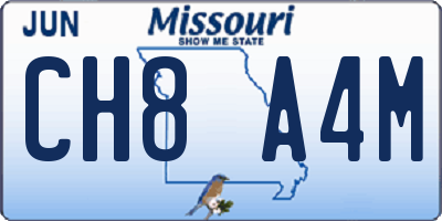 MO license plate CH8A4M