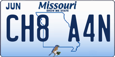 MO license plate CH8A4N