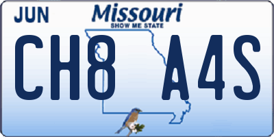 MO license plate CH8A4S