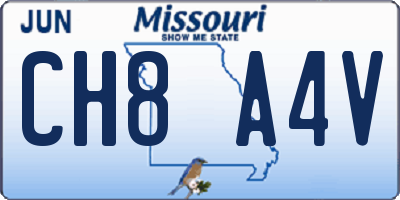 MO license plate CH8A4V