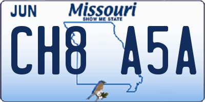 MO license plate CH8A5A