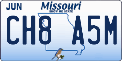 MO license plate CH8A5M