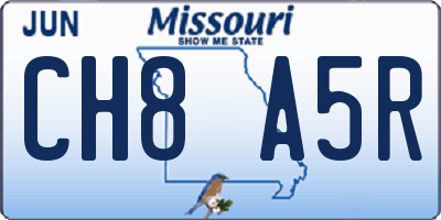 MO license plate CH8A5R