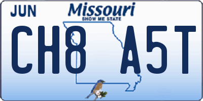 MO license plate CH8A5T