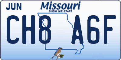MO license plate CH8A6F