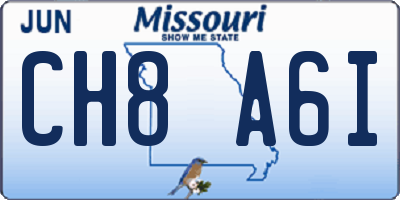 MO license plate CH8A6I
