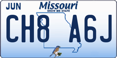 MO license plate CH8A6J