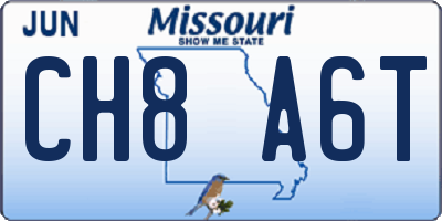 MO license plate CH8A6T