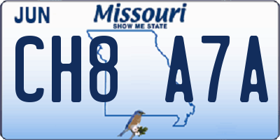 MO license plate CH8A7A