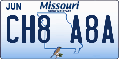MO license plate CH8A8A